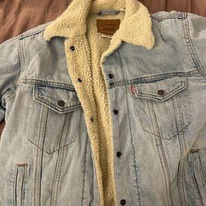 Levi's Light Blue Denim Sherpa Jacket